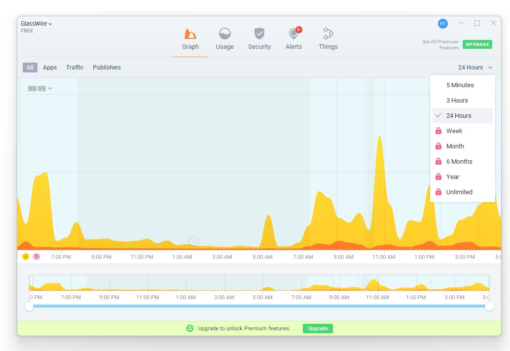 ログの閲覧範囲は24時間まで