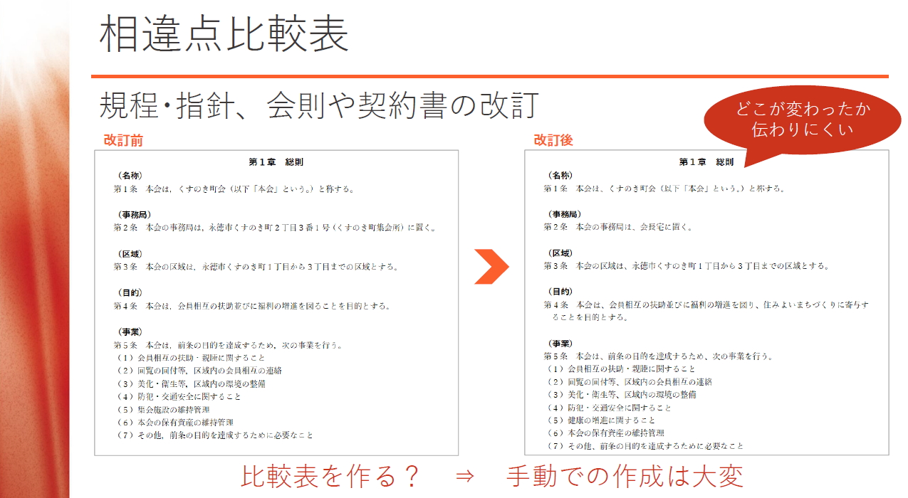相違点比較表は便利だが、作るには手間と時間がかかる