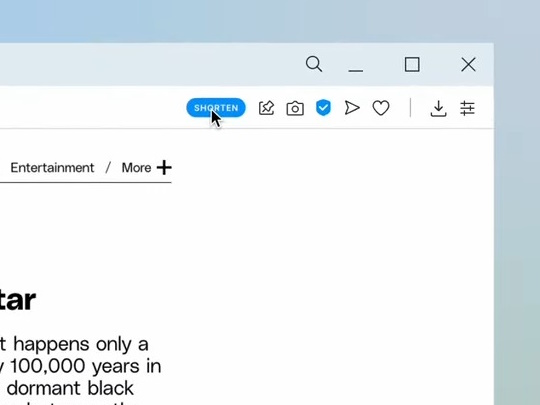 アドレスバーに［Shorten］（短くまとめる）ボタンを設置