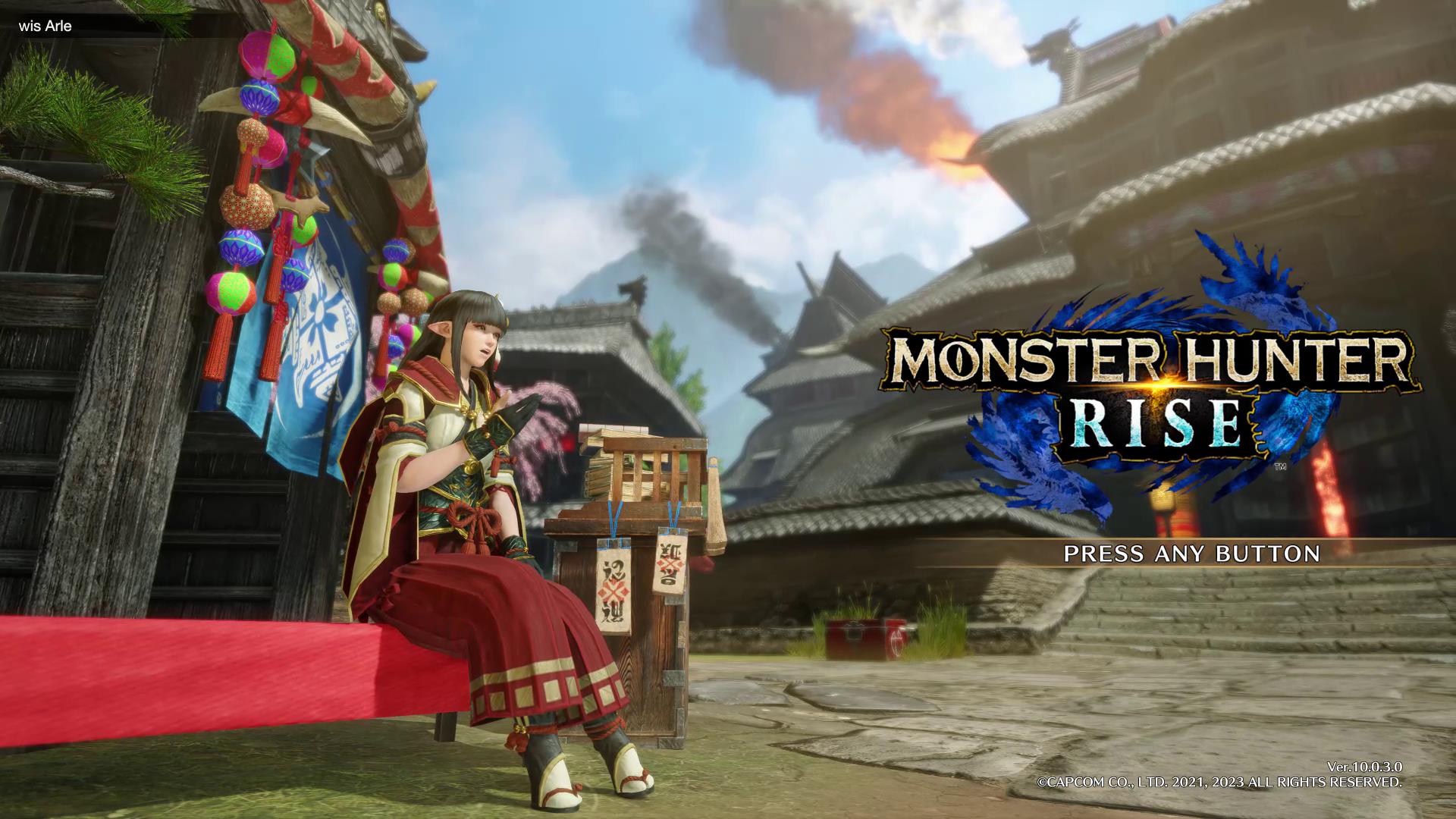 「モンスターハンターライズ」のタイトル画面