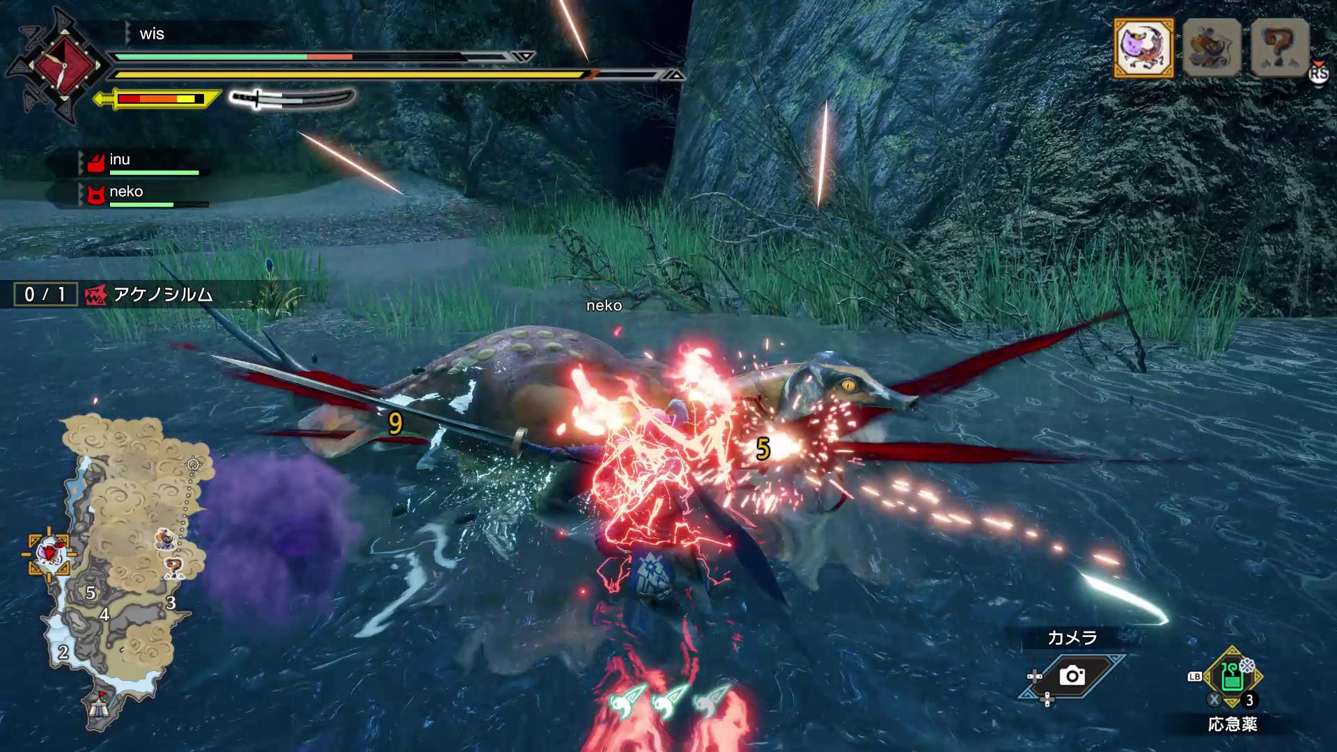 太刀はゲージを消費する格好いい連続攻撃も使える