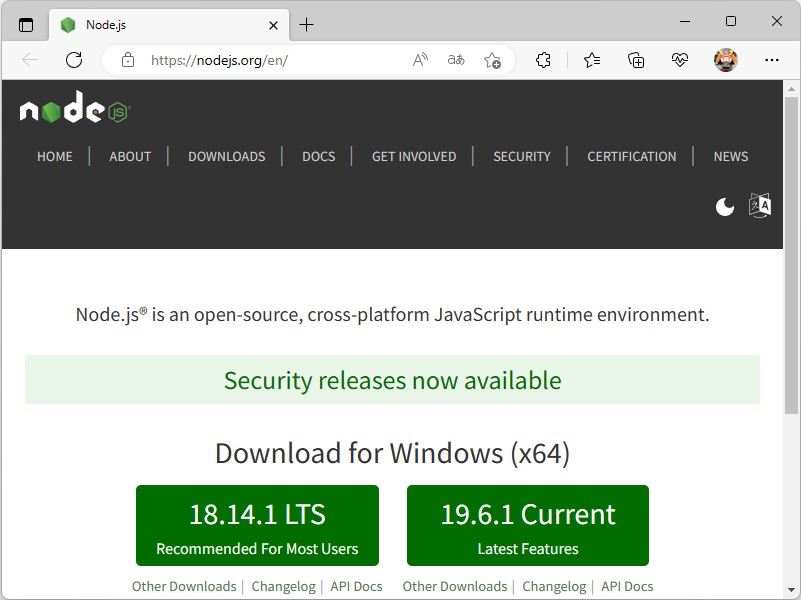 「Node.js」v18.14.1などがリリース