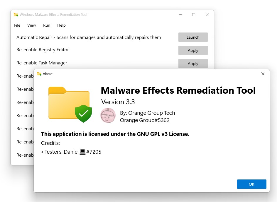 「Windows-Malware-Effects-Remediation-Tool」Patch 3.3