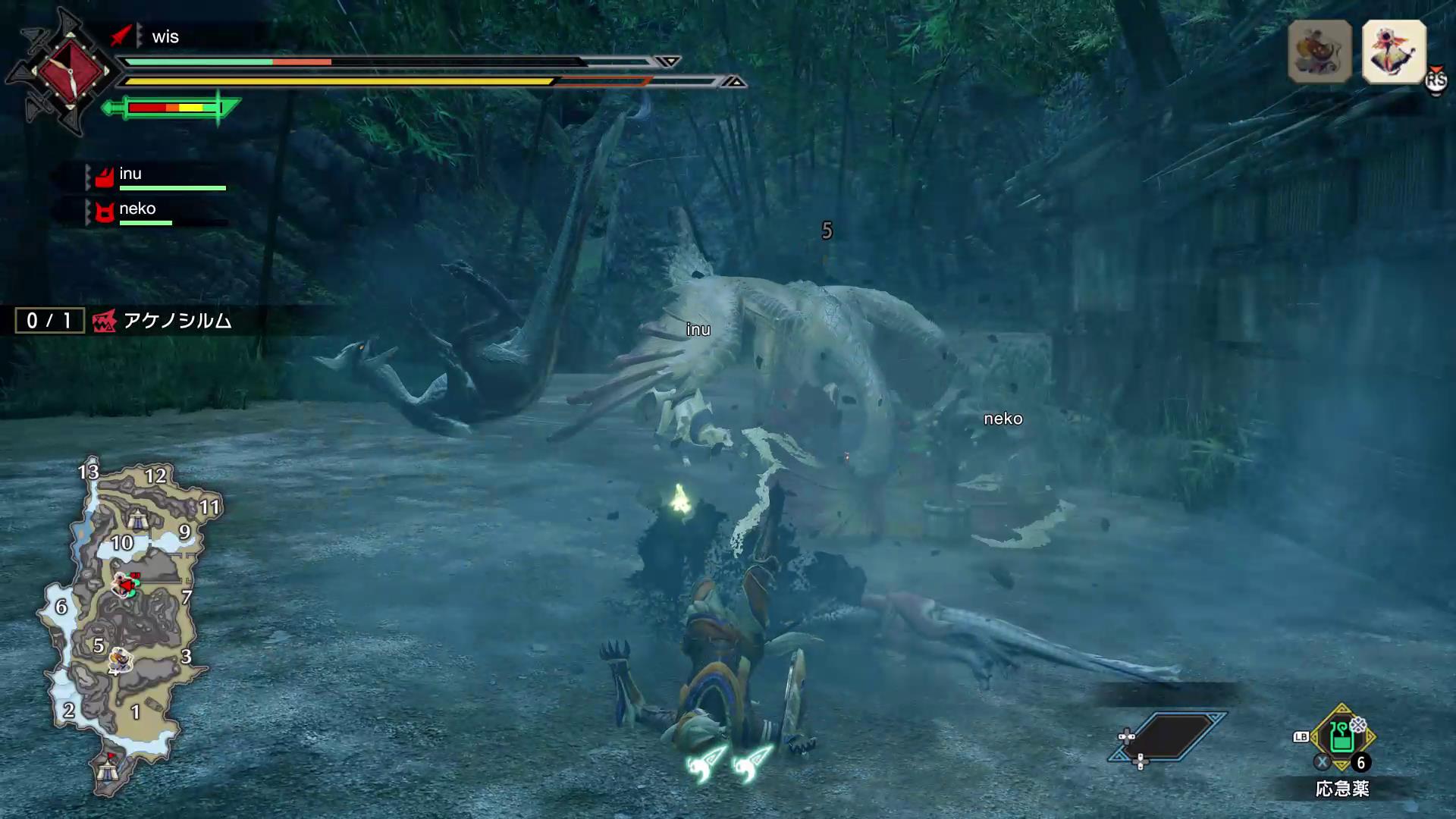 転ばされてからのコンボが強烈。残り体力にも注意を払っておきたい