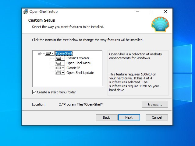 どのモジュールをインストールするかはセットアップの際に選べる