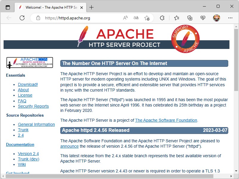 The Apache Software Foundationのリリースページ