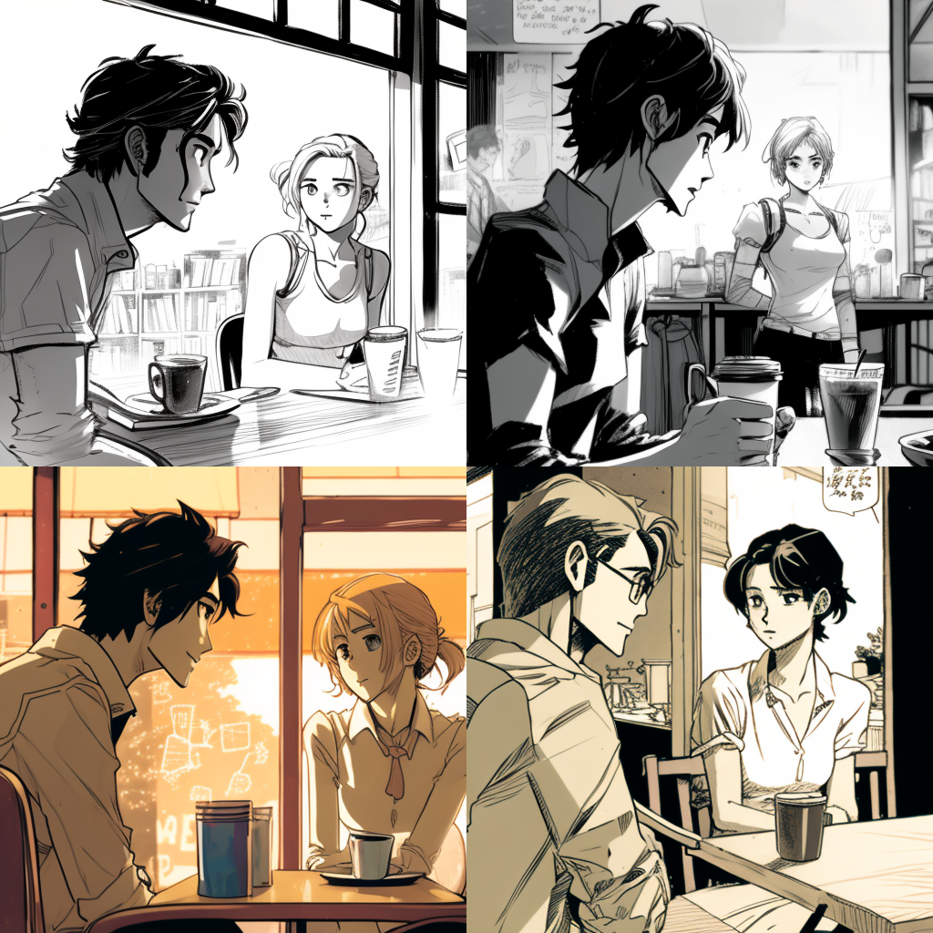 漫画タッチでイケメン男性の画像を生成してみた