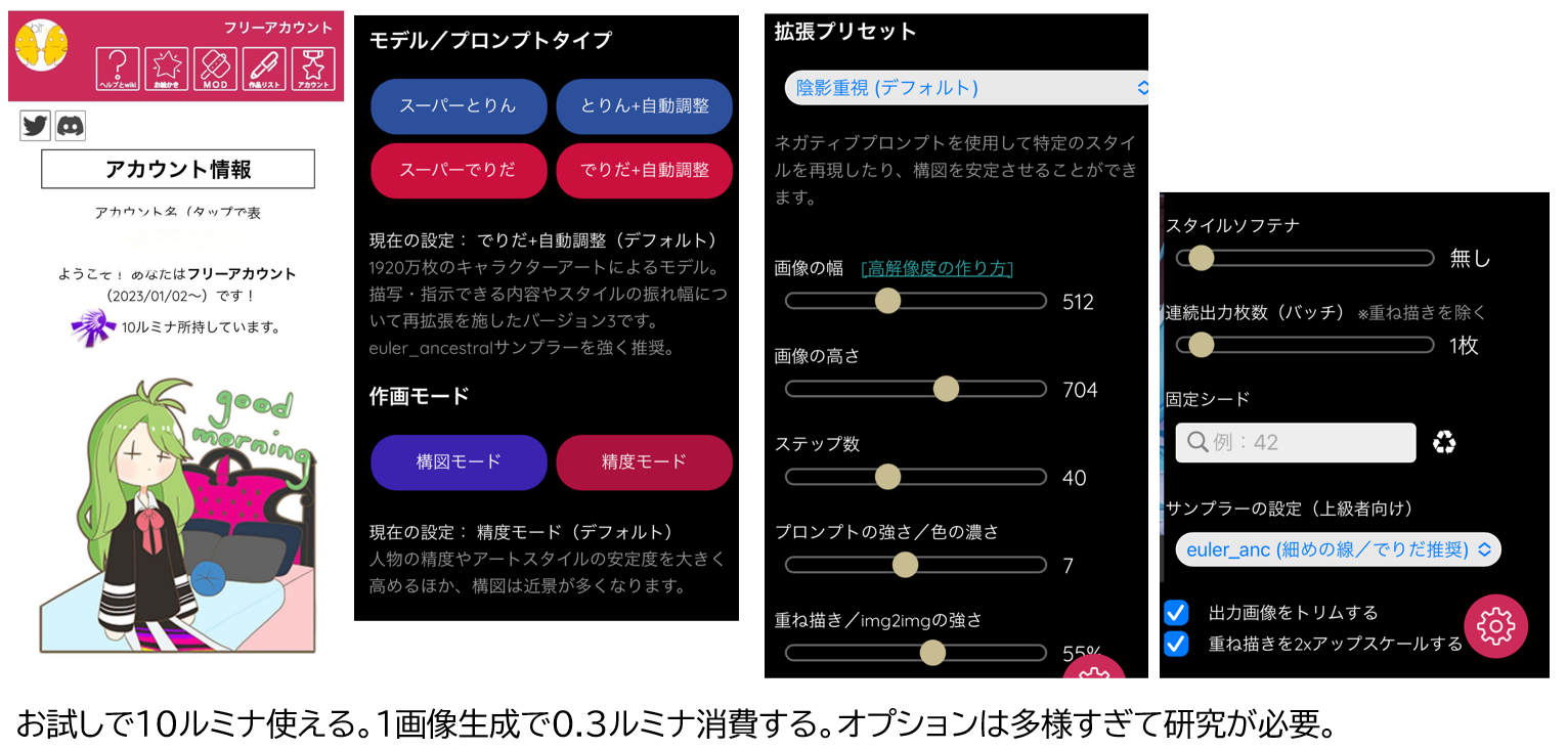 「TrinArt」のオプション