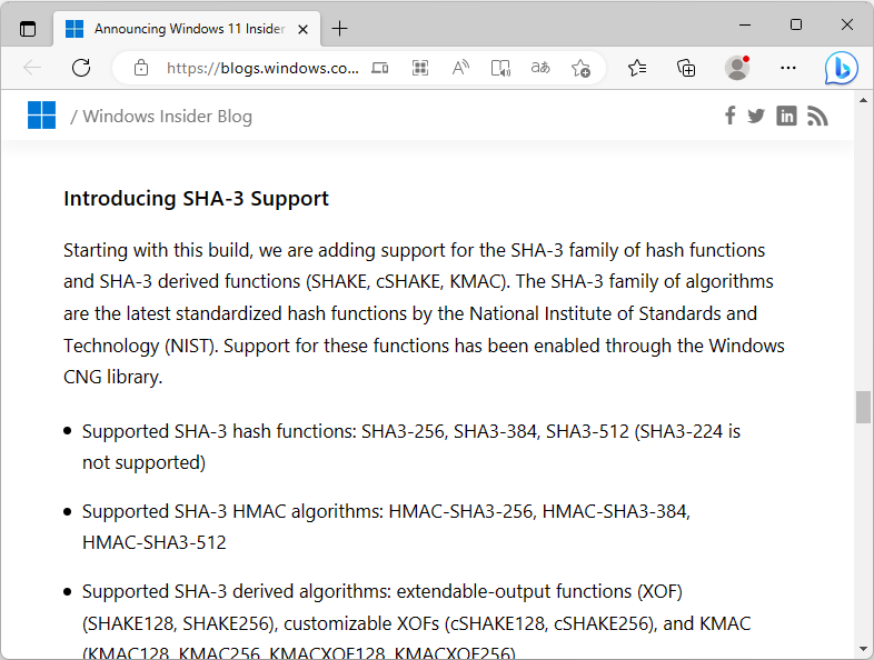 公式ブログ「Windows Insider Blog」でのアナウンス