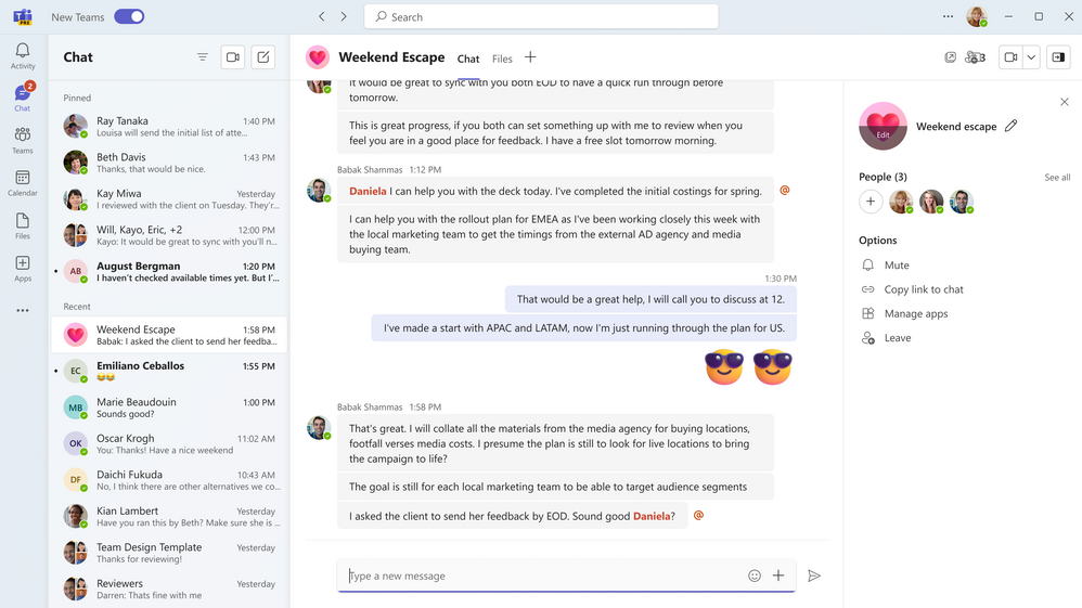 新しい「Microsoft Teams」アプリ。旧版からの切り替えが可能