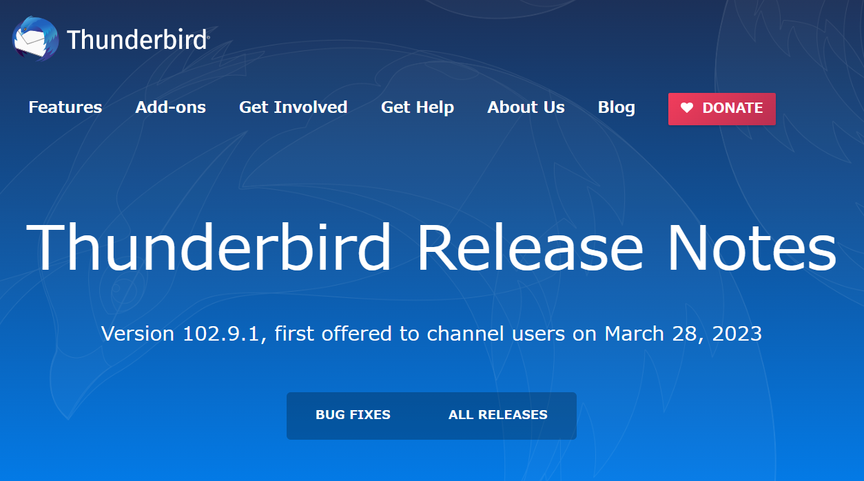 「Thunderbird 102.9.1」が公開