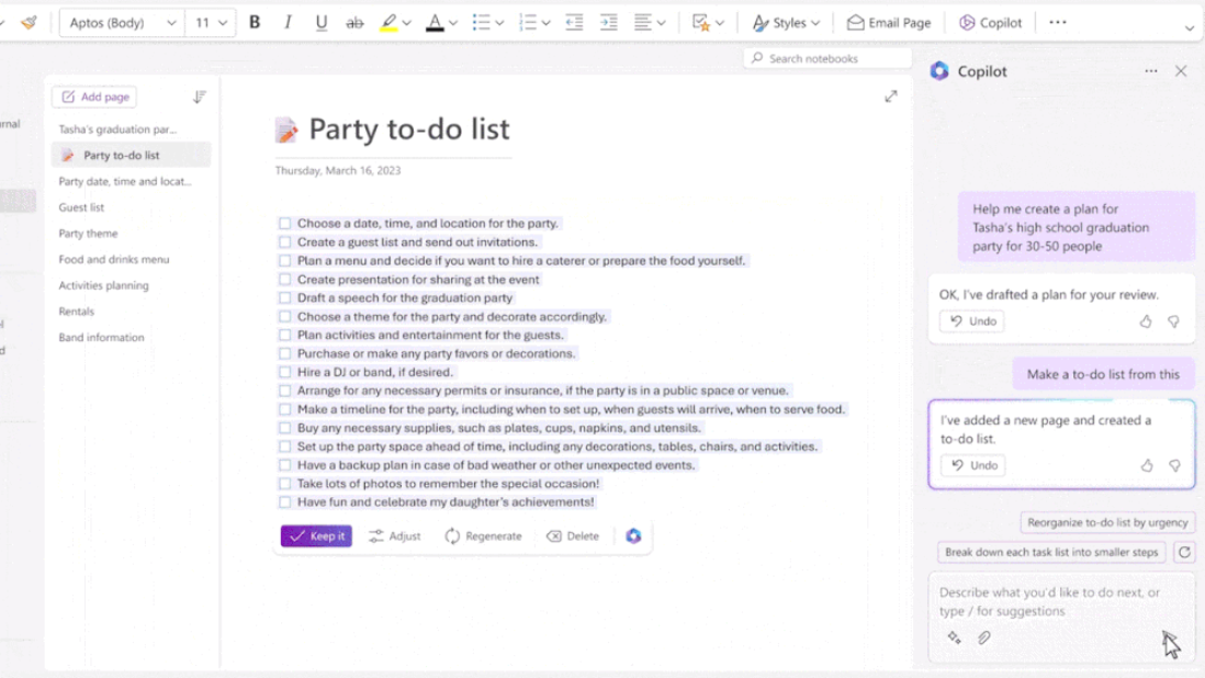 「OneNote」にも「Copilot」を導入へ