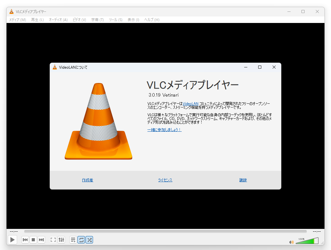 「VLC media player 3.0.19」
