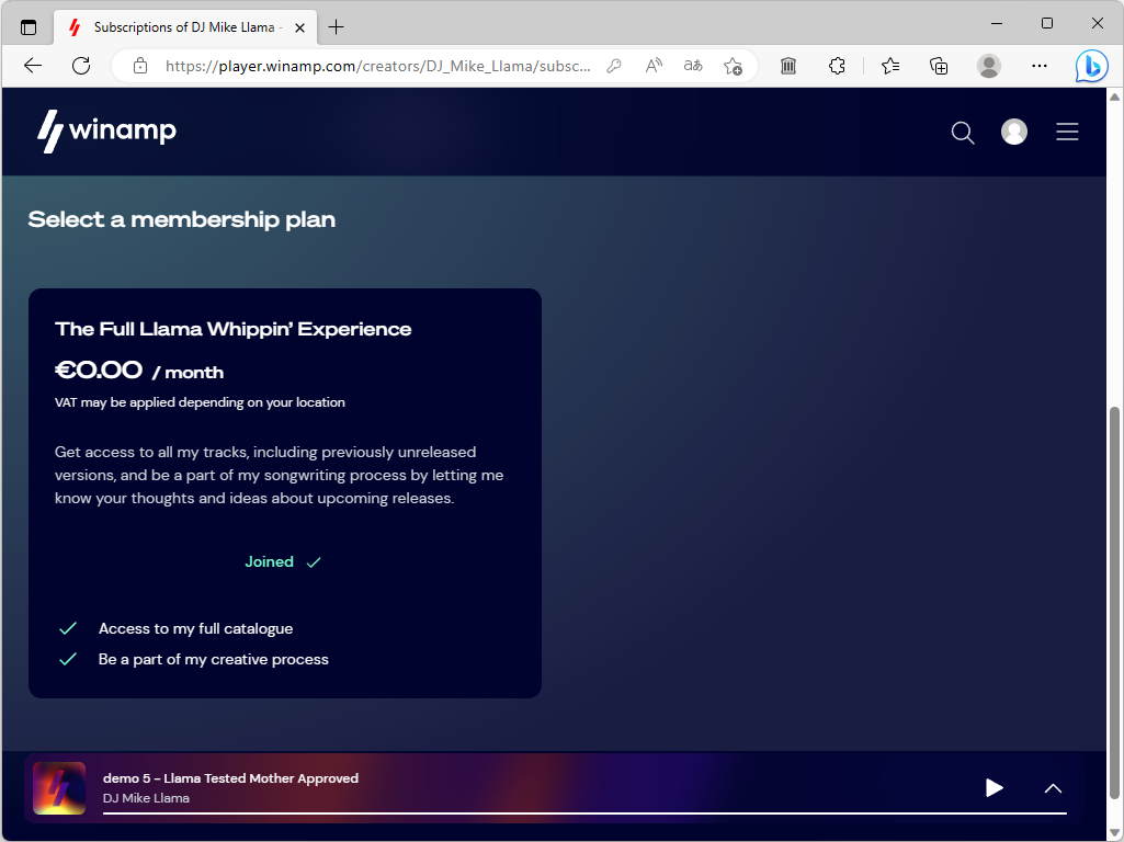 「Mike the Llama」さんのフォローはタダだけど、有料のクリエイターも