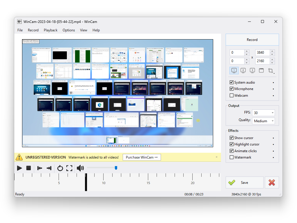 簡単なビデオ編集機能が付属