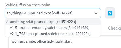 モデルは画面左上のプルダウンリストで切り替え可能