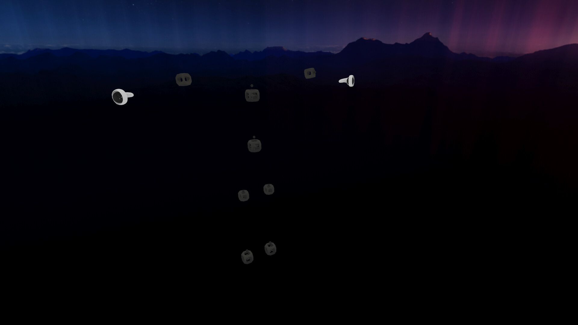 HMD（頭）とコントローラー（両手）の3点の情報から、8つの架空のトラッカーをエミュレーションする