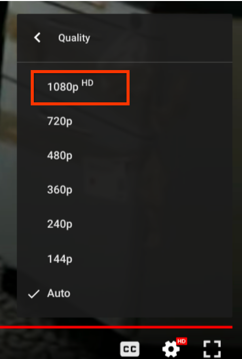 ライブストリーミングビデオの解像度を1080pに設定