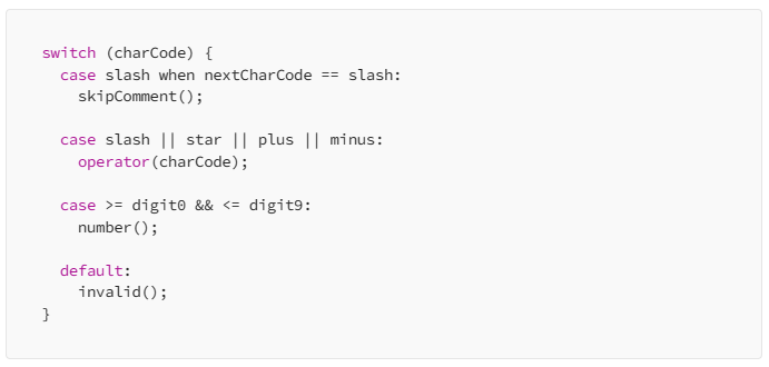 パターンはswitch文のパワーと表現力を広げるうえでも有用