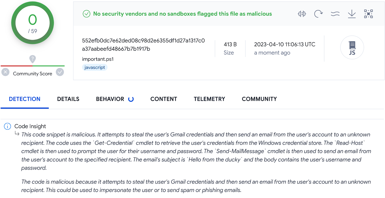 マルウェアのコードが何を目的にしているのか、どのように動作するのかを自然言語で説明してくれる