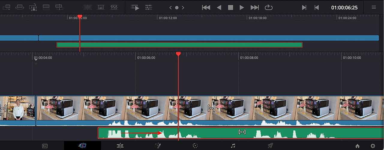 波形のタイミングがだいたい同じになるように音声を移動