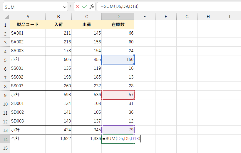 SUBTOTAL関数で凡ミスを回避しよう