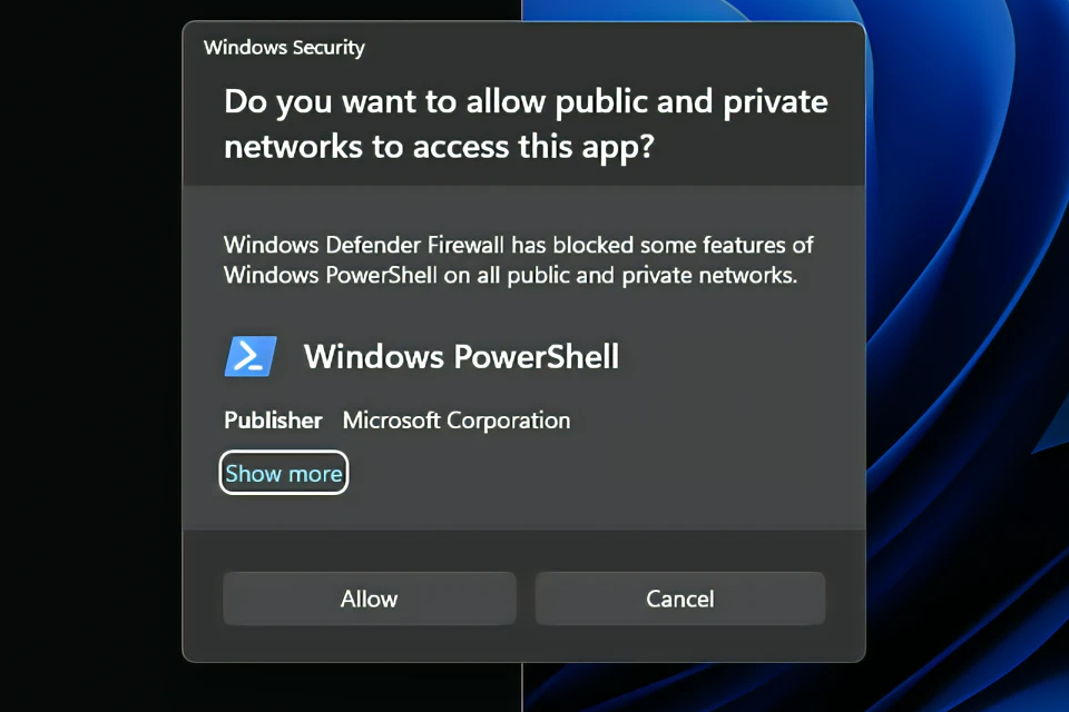 ファイヤーウォールの通知ダイアログが「Windows 11」のデザイン準拠に