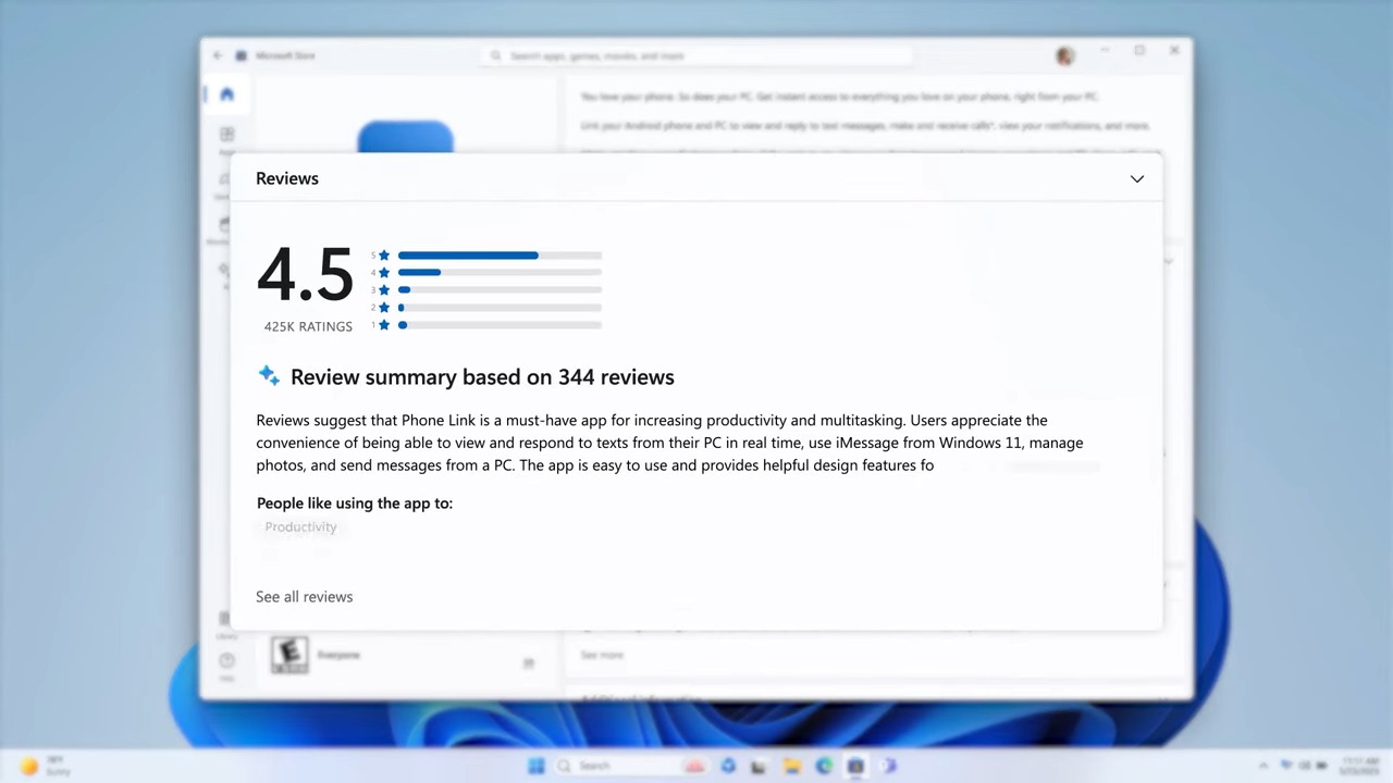 ユーザーのレビューをAIが要約してくれる機能