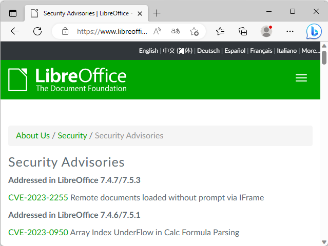 The Document Foundationのアナウンス
