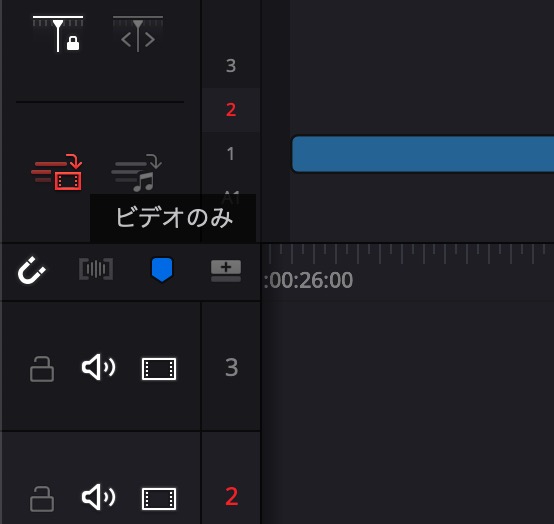 ビデオのみ配置する場合は、［ビデオのみ］をクリック