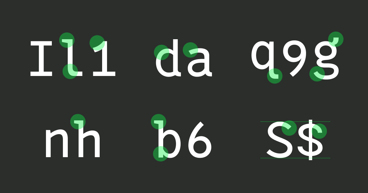 紛らわしい文字も見分けがつきやすいデザイン