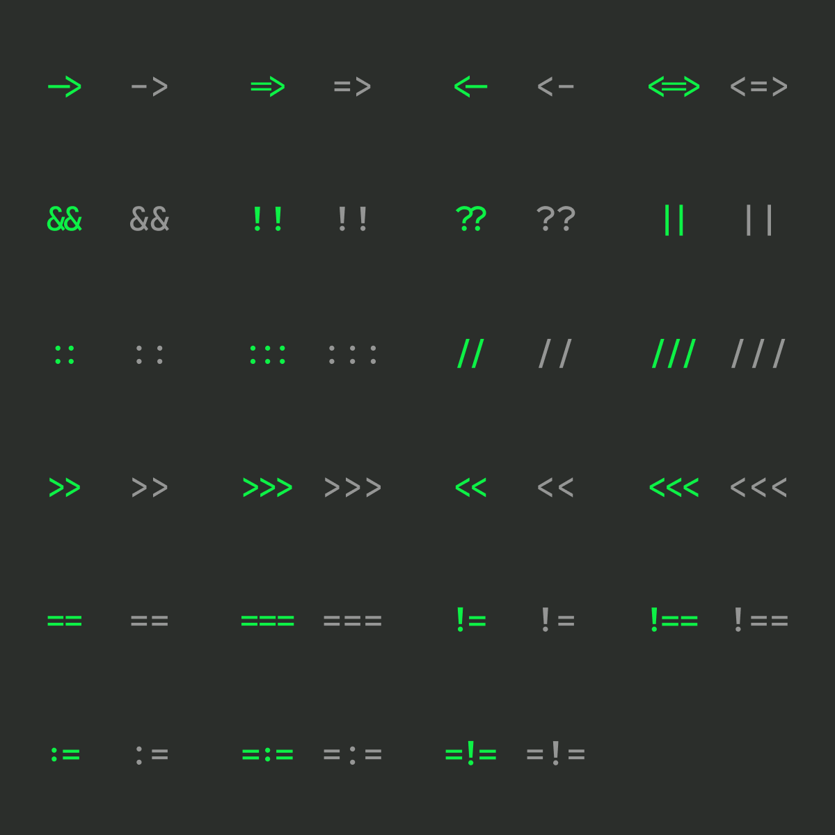「合字」（リガチャー）の活用は控えめ。元の文字がわからなくなるほどには使わない