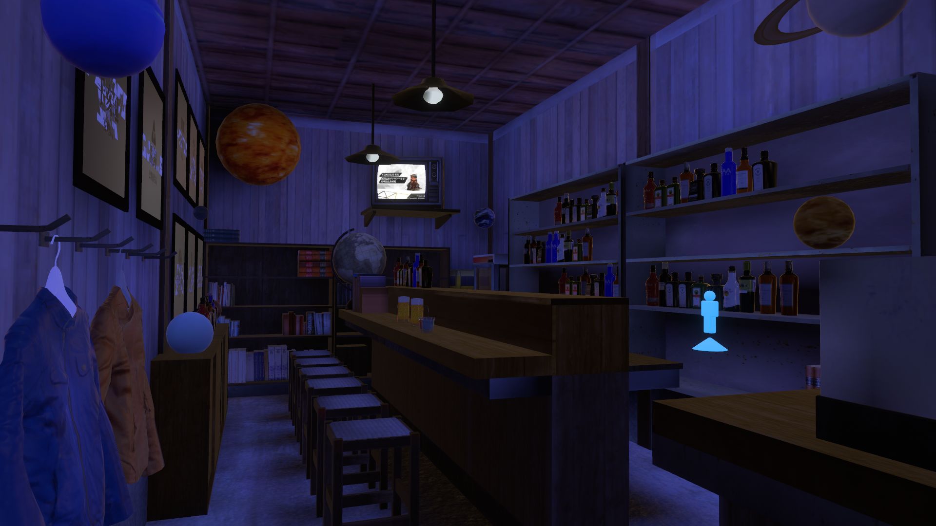 タイミングによっては店員のロールプレイをしている住民がいます