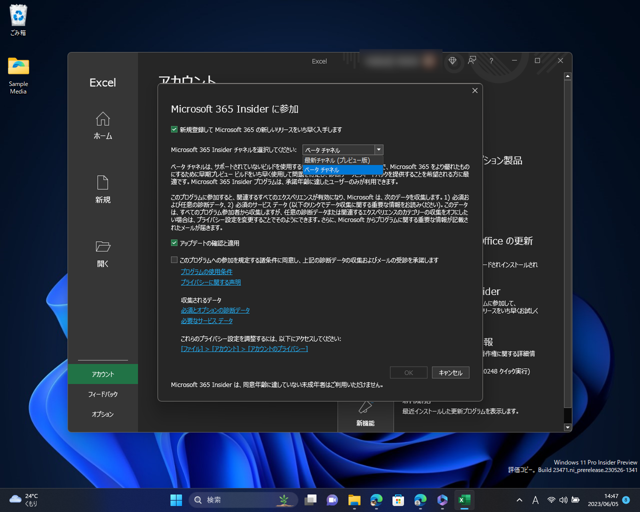 編集部にてベータチャネルの「バージョン 2306」（2023年6月更新）で動作を確認
