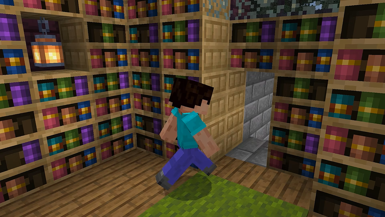 模様入りの本棚