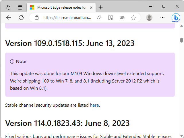 「Microsoft Edge」v114.0.1823.41が公開