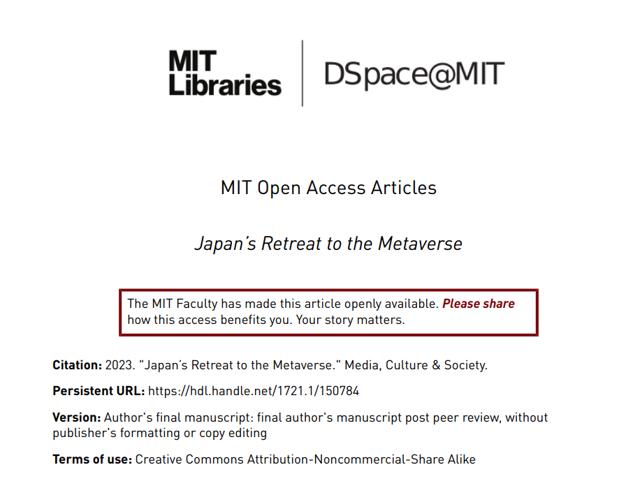「日本のメタバースへの退却（Japan’s Retreat to the Metaverse）」