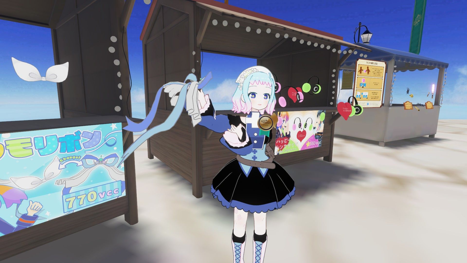 グッズ売り場では「バーチャル接客」をしていただきました