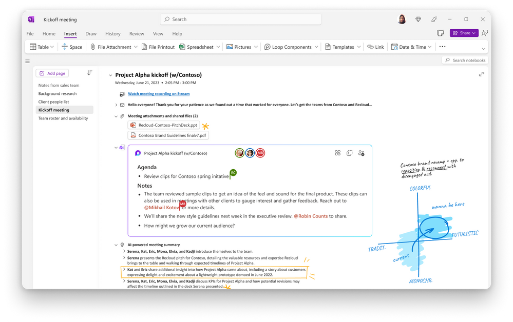 「Microsoft  Loop」のパワーでミーティングの内容を「OneNote」メモへ集約しつつ、どこからでも閲覧・編集できる