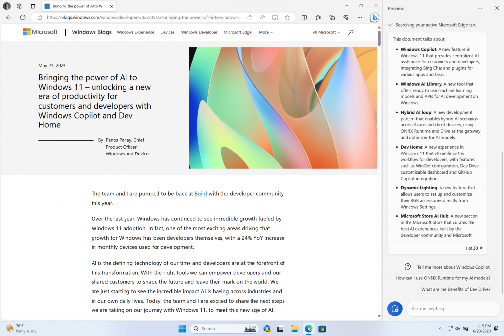閲覧ページの要約を依頼