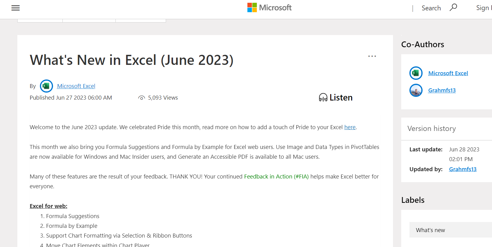 「Excel」6月のアップデートまとめが発表