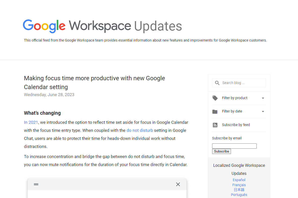 Google Workspace Updates