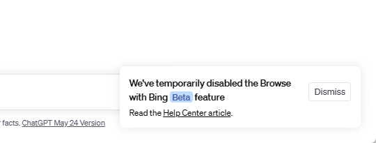 「ChatGPT」のベータ機能「Browse with Bing」が一時無効化