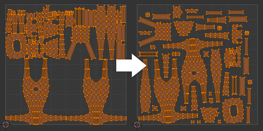 UVのレイアウトを自動的に効率よく梱包してくれる新しいUVパッカーエンジン