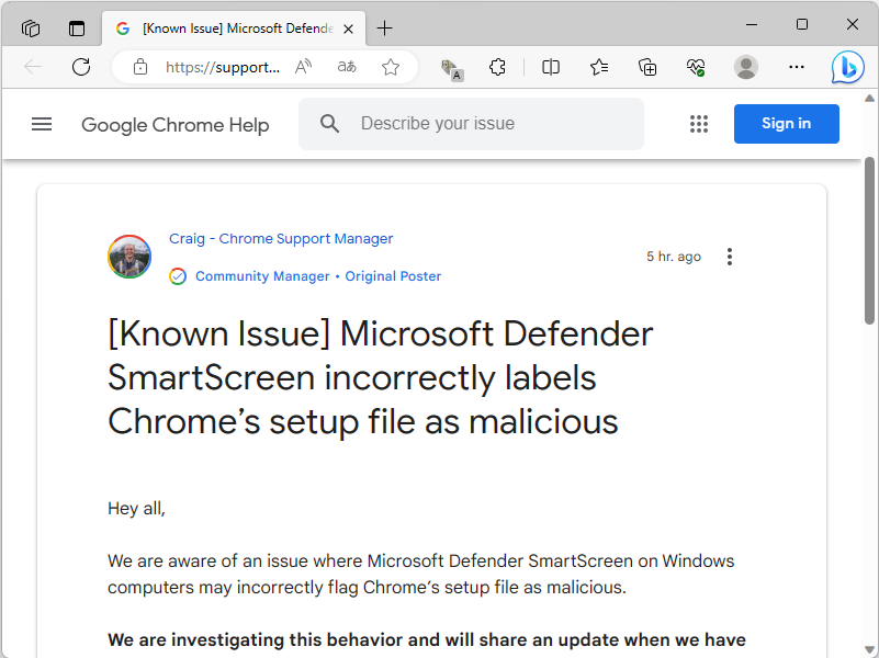 公式コミュニティサイト「Google Chrome Community」
