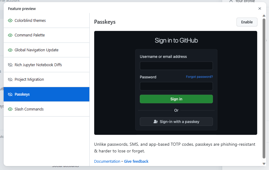 プレビュー機能の管理画面へ進み、機能を有効化