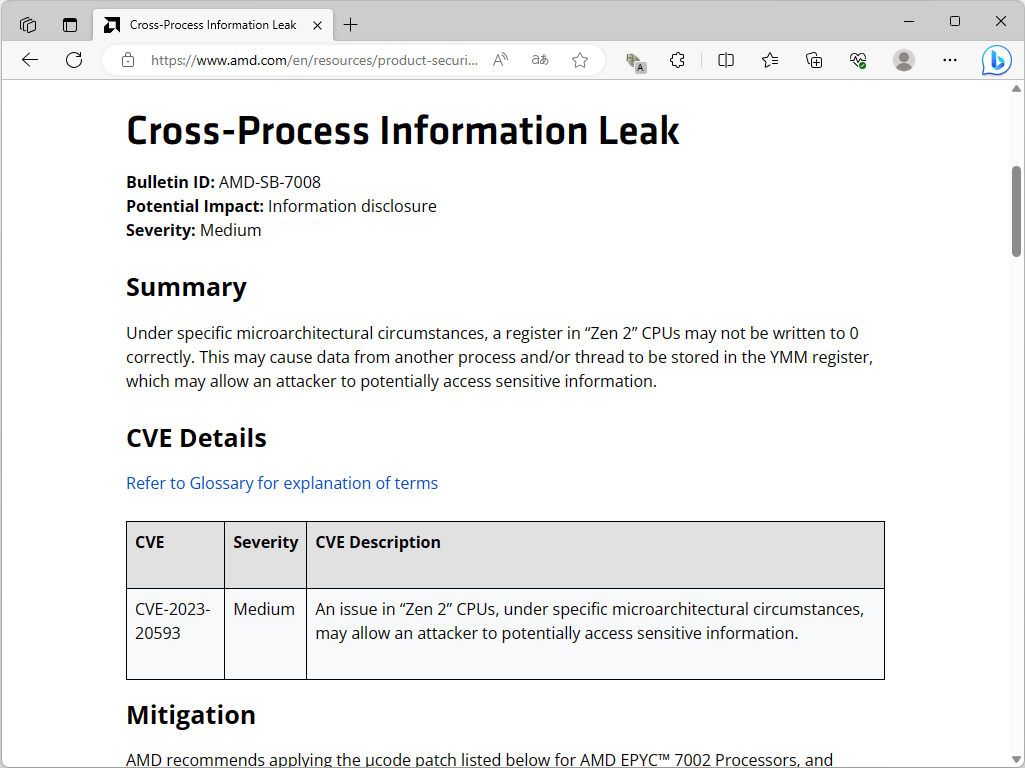 同社のセキュリティ情報