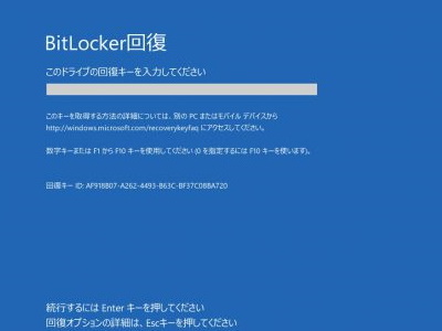 「BitLocker」の回復画面