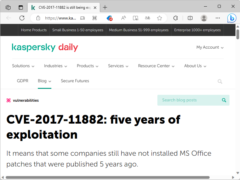 カスペルスキーの公式ブログ