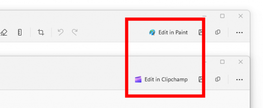 スクリーンショットを撮影した場合は「ペイント」、動画として記録した場合は「Clipchamp」が起動